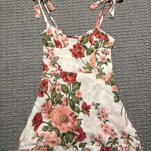 Reformation Etienne Pink Floral Christine Mini Summer  Dress Size 0